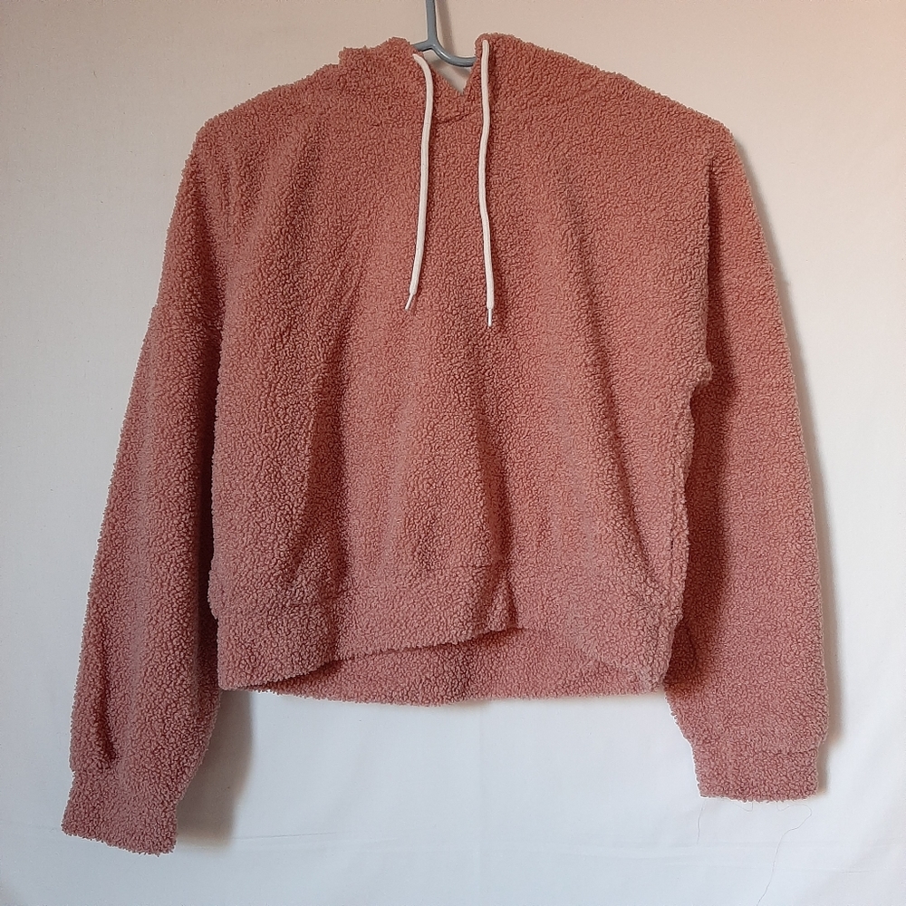 Pastel Light Pink Fuzzy Sherpa Hoodie